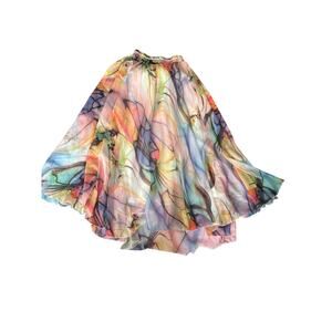 Abstract Print Flowing Midi Butterfly Skirt